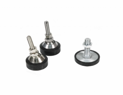 4 Pezzi 1,48x1,14" Piedini Per Mobili In Gomma Quadrati Con Viti